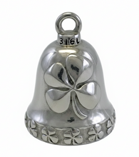 Load image into Gallery viewer, 4 Leaf Clover Ride Bell Irish Motorcycle Bell Stainless Steel RB24