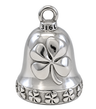 Load image into Gallery viewer, 4 Leaf Clover Ride Bell Irish Motorcycle Bell Stainless Steel RB24
