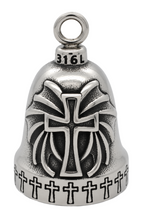 Load image into Gallery viewer, Winged Cross Ride Bell® Religious Motorcycle Bell Stainless Steel RB28