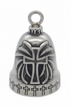 Load image into Gallery viewer, Winged Cross Ride Bell® Religious Motorcycle Bell Stainless Steel RB28