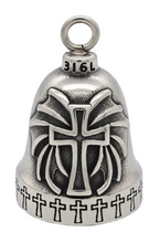 Load image into Gallery viewer, Winged Cross Ride Bell® Religious Motorcycle Bell Stainless Steel RB28