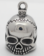 3-D Cracked Skull Motorcycle Ride Bell® Stainless Steel RB31