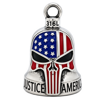 Load image into Gallery viewer, Punisher Flag Skull Ride Bell® Motorcycle Bell Stainless Steel RB32