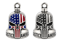 Load image into Gallery viewer, Punisher Flag Skull Ride Bell® Motorcycle Bell Stainless Steel RB32