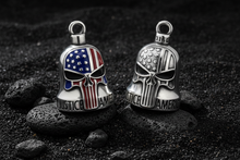 Load image into Gallery viewer, Punisher Flag Skull Ride Bell® Motorcycle Bell Stainless Steel RB32