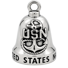 Load image into Gallery viewer, "USN" NAVY Ride Bell® Military Motorcycle Bell Stainless Steel RB36