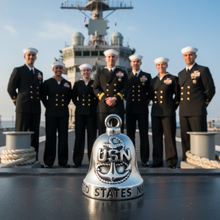 Load image into Gallery viewer, "USN" NAVY Ride Bell® Military Motorcycle Bell Stainless Steel RB36