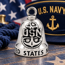 Load image into Gallery viewer, "USN" NAVY Ride Bell® Military Motorcycle Bell Stainless Steel RB36