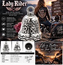 Load image into Gallery viewer, Lady Biker Ride Bell® Lady Rider Stainless Steel RB39