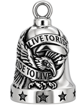 Load image into Gallery viewer, "Live to Ride, Ride to Live" Motorcycle Ride Bell® Biker Stainless Steel RB3