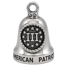 Load image into Gallery viewer, III Patriot Ride Bell® 3% Patriot Motorcycle Bell Stainless Steel RB43