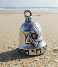 Load image into Gallery viewer, Jewish Star Ride Bell® "Star of David Motorcycle Bell Stainless Steel RB45
