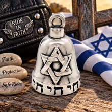 Load image into Gallery viewer, Jewish Star Ride Bell® "Star of David Motorcycle Bell Stainless Steel RB45
