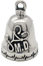 Load image into Gallery viewer, MD Medical Symbol Stainless Steel Motorcycle Ride Gremlin Bell