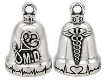 Load image into Gallery viewer, "MD" Doctor Ride Bell® Motorcycle Bell Stainless Steel RB46