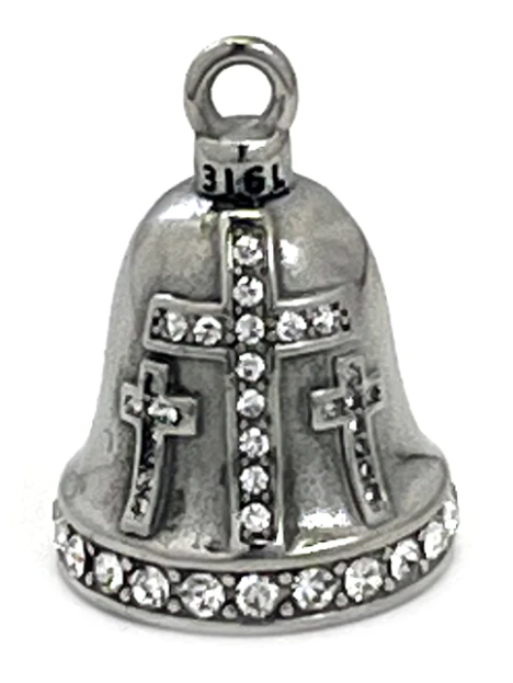 Six Crosses Stainless Steel Motorcycle Christian Religious Ride Bell