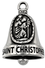 Load image into Gallery viewer, "ST. CHRISTOPHER" Ride Bell "PRAY FOR US" Religious Biker Bell Stainless Steel RB56