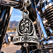 Load image into Gallery viewer, "ST. CHRISTOPHER" Ride Bell "PRAY FOR US" Religious Biker Bell Stainless Steel RB56