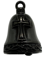 Load image into Gallery viewer, Christian Cross Black Ride Bell® Religious Motorcycle Bell Stainless Steel RB57
