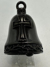 Load image into Gallery viewer, Black Stainless Steel Religious Cross Motorcycle Ride Bell RB57