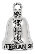 Load image into Gallery viewer, Veteran Awareness #22 Ride Bell® Military Motorcycle Bell Stainless Steel
