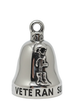 Load image into Gallery viewer, Veteran Awareness #22 Ride Bell® Military Motorcycle Bell Stainless Steel
