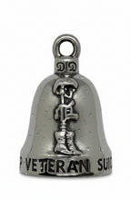 Load image into Gallery viewer, Veteran Awareness #22 Ride Bell® Military Motorcycle Bell Stainless Steel