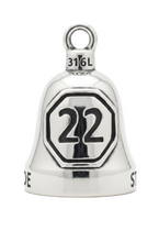 Load image into Gallery viewer, Veteran Awareness #22 Ride Bell® Military Motorcycle Bell Stainless Steel