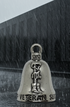 Load image into Gallery viewer, Veteran Awareness #22 Ride Bell® Military Motorcycle Bell Stainless Steel