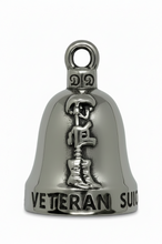 Load image into Gallery viewer, Veteran Awareness #22 Ride Bell® Military Motorcycle Bell Stainless Steel