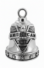 Load image into Gallery viewer, Large American Biker Ride Bell® Biker Motorcycle Bell Stainless Steel RB5L