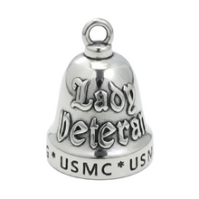 Load image into Gallery viewer, Lady Veteran Ride Bell® Military Motorcycle Bell Stainless Steel RB62
