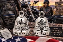 Load image into Gallery viewer, Lady Veteran Ride Bell® Military Motorcycle Bell Stainless Steel RB62