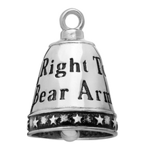 Load image into Gallery viewer, Large "Right to Bear Arms" Ride Bell® 2nd Amendment Motorcycle Bell Stainless Steel RB6L