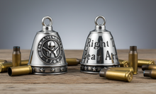 Load image into Gallery viewer, Large "Right to Bear Arms" Ride Bell® 2nd Amendment Motorcycle Bell Stainless Steel RB6L