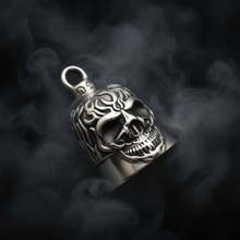 Load image into Gallery viewer, Skull Ride Bell® "in Flames" Motorcycle Bell Stainless Steel RB72