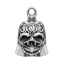 Load image into Gallery viewer, Skull Ride Bell® "in Flames" Motorcycle Bell Stainless Steel RB72