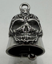Load image into Gallery viewer, Stainless Steel Skull in Flames Motorcycle Gremlin Ride Bell ®