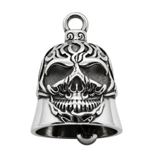 Load image into Gallery viewer, Skull Ride Bell® "in Flames" Motorcycle Bell Stainless Steel RB72
