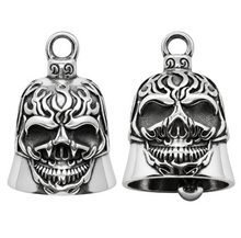 Load image into Gallery viewer, Skull Ride Bell® "in Flames" Motorcycle Bell Stainless Steel RB72