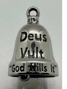 Stainless Steel Latin Religious Cross Motorcycle Ride Bell Deus Vult