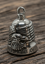 Load image into Gallery viewer, American Flag Ride Bell "Land of the Free" Motorcycle Bell Stainless Steel RB80