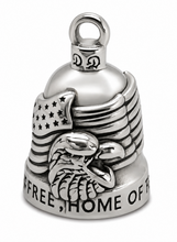 Load image into Gallery viewer, American Flag Ride Bell "Land of the Free" Motorcycle Bell Stainless Steel RB80