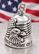 Load image into Gallery viewer, American Flag Ride Bell "Land of the Free" Motorcycle Bell Stainless Steel RB80