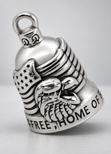 Load image into Gallery viewer, American Flag Ride Bell "Land of the Free" Motorcycle Bell Stainless Steel RB80