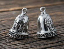 Load image into Gallery viewer, Large Indian Headdress Ride Bell® Biker Bell Stainless Steel RB8L