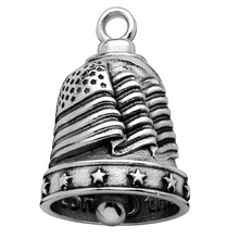 Load image into Gallery viewer, Large U.S.A. Flag Motorcycle Ride Bell® Biker Bell Stainless Steel RB9L