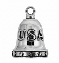 Load image into Gallery viewer, Large U.S.A. Flag Motorcycle Ride Bell® Biker Bell Stainless Steel RB9L