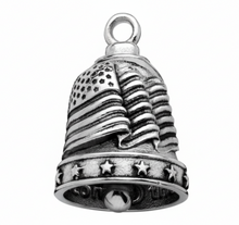 Load image into Gallery viewer, Large U.S.A. Flag Motorcycle Ride Bell® Biker Bell Stainless Steel RB9L