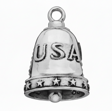 Load image into Gallery viewer, Large U.S.A. Flag Motorcycle Ride Bell® Biker Bell Stainless Steel RB9L